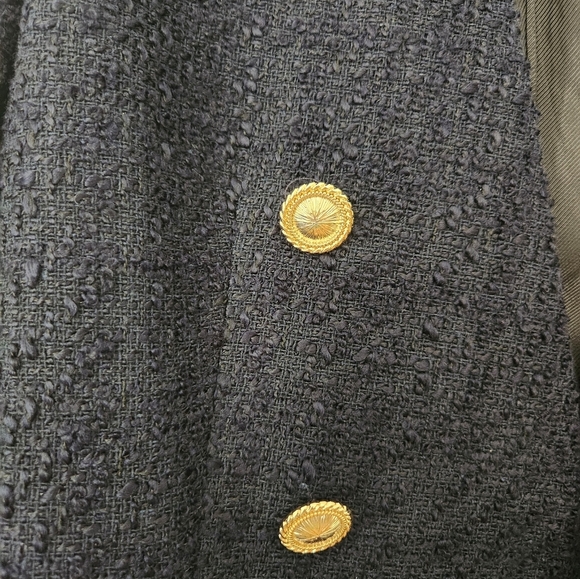 Zara Navy Lapelless Double-Breasted Blazer - Picture 6 of 8